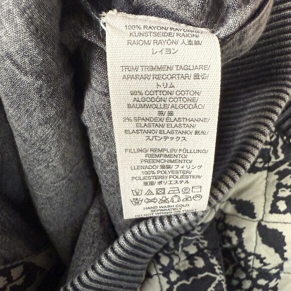 Free People Women’s Love Story Quilted Boho Bomber Jacket Size XS Vintage Zip Up - Picture 6 of 8